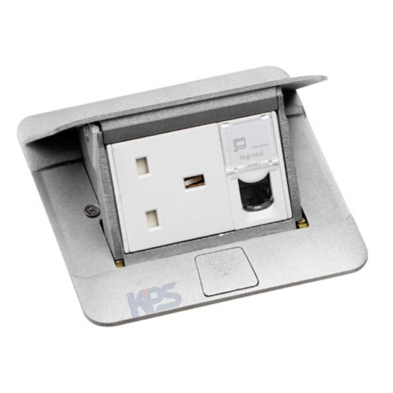 Ổ cắm âm sàn 3 module Legrand 054010 Aluminium