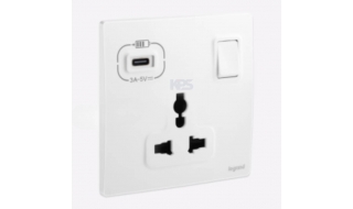 Ổ cắm đa chuẩn Legrand có USB-C 18W Mallia 281125AMW