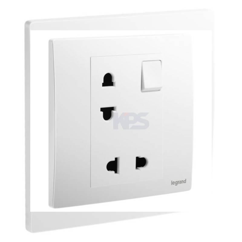 Legrand Mallia 281124MW double socket with switch