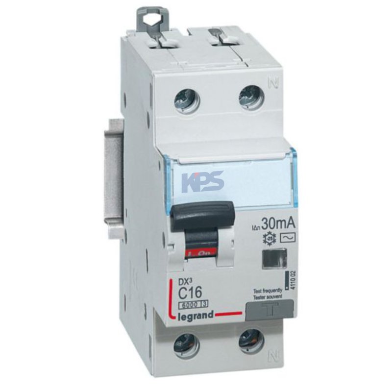 RCBO Legrand 16A 30mA 1P+N DX³ 411002