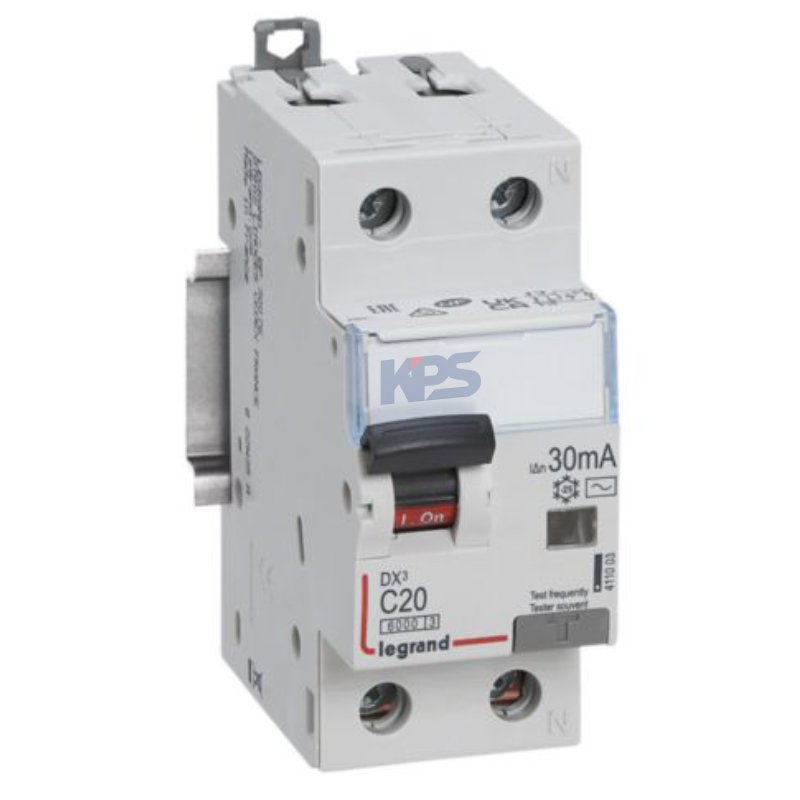 RCBO Legrand 20A 30mA 1P+N DX³ 411003
